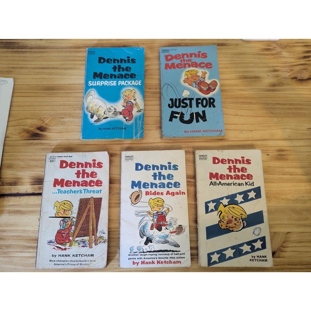 Vtg Dennis the‎ Menace Books Lot of 5 Ketcham Classic Comics Paperback 60s 70s